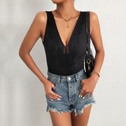 Sleeveless Lace Romper Sexy Fitted Jumpsuit
