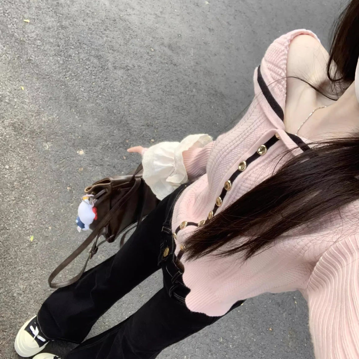 Off-shoulder Sweater Cardigan Cute Youth-looking
