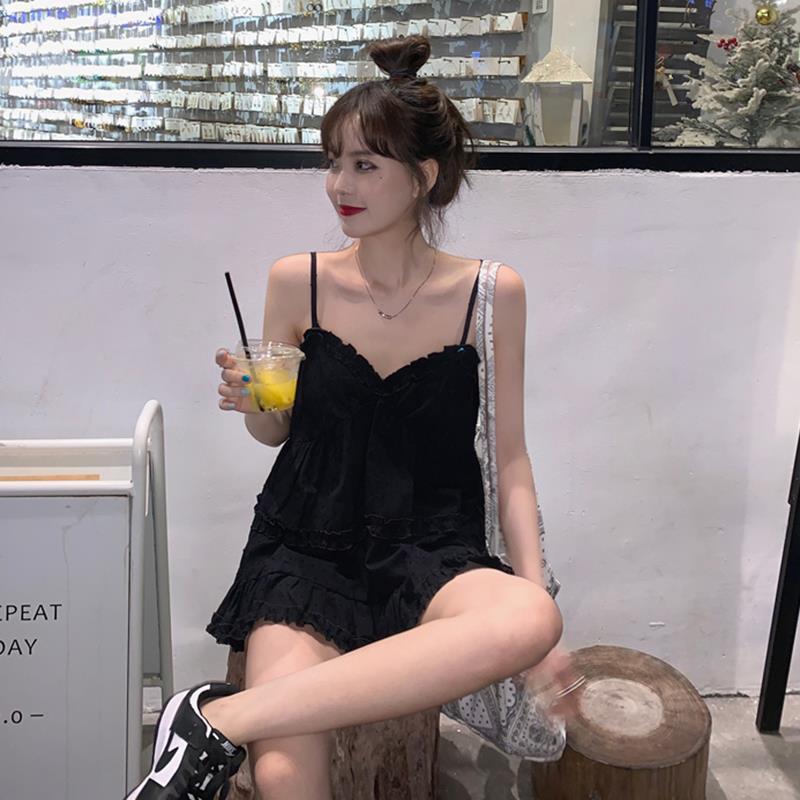 Camisole V-neck Ruffled Outer Wear Single Blouse