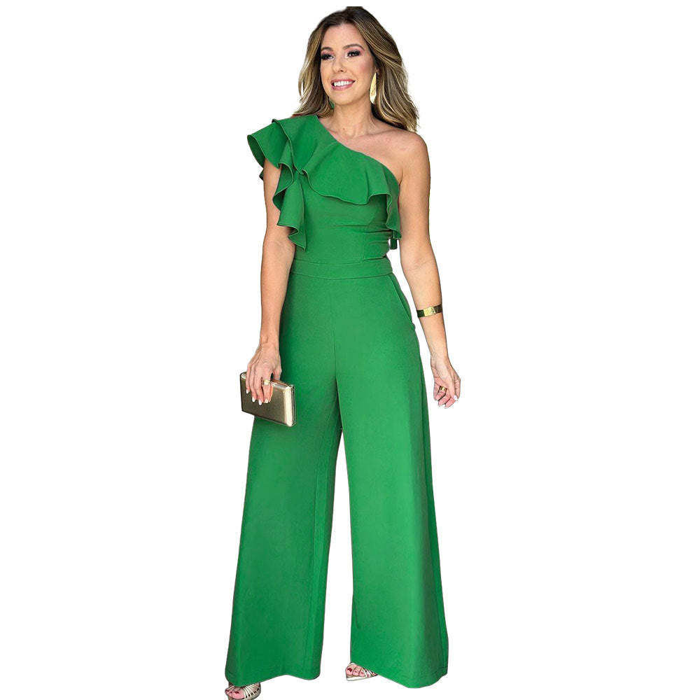 Elegant High-Stretch Loose Straight Women's Jumpsuit