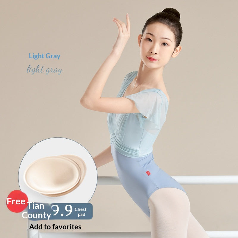 Dancewear Classical Dance Costume Summer Pleated Mock Two-Piece Jumpsuit