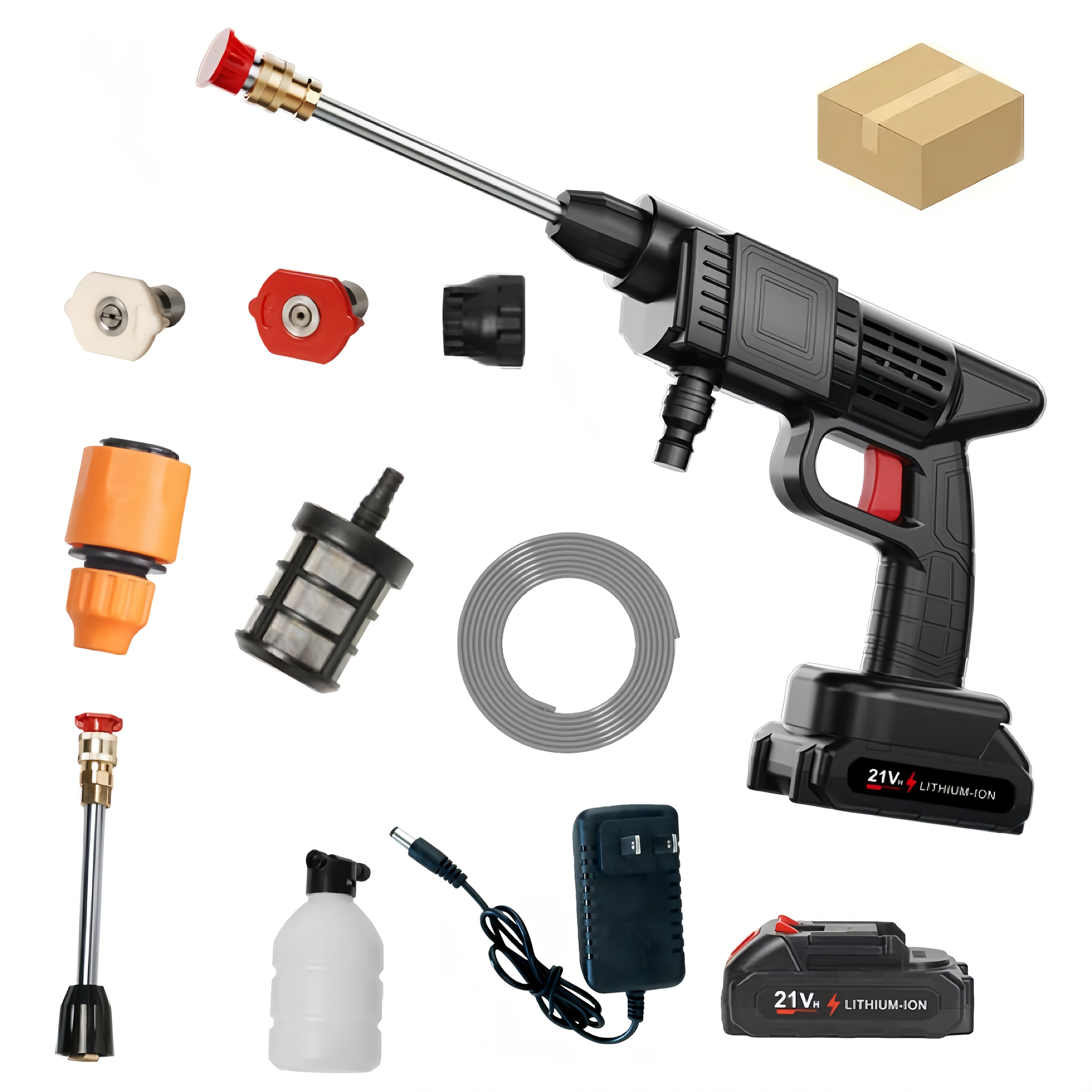 Cordless High Pressure Car Wash Foam Gun with Adjustable Nozzle, Portable Power Cleaning Tool for Car and Garden