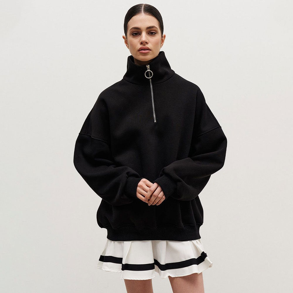 Women's Casual Zip-Up Hoodie & Loose Sweatshirt