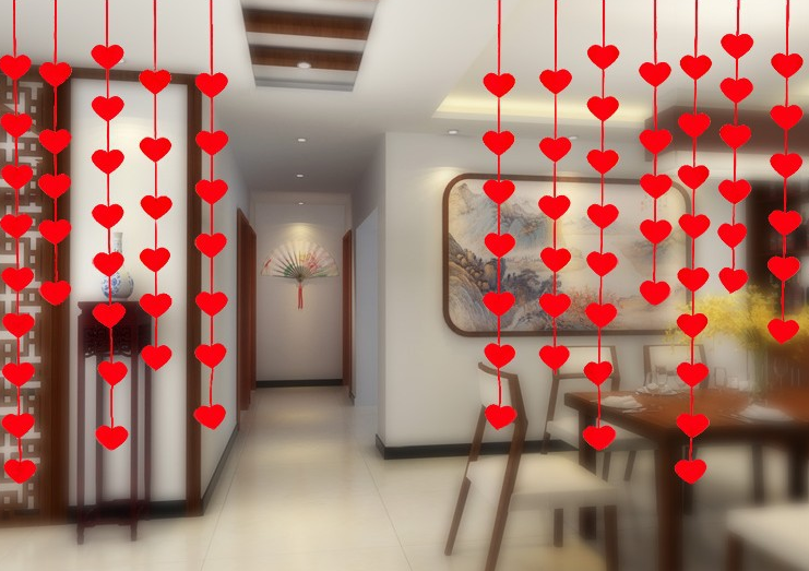 Heart Curtain Diy Non-woven Flower Curtain