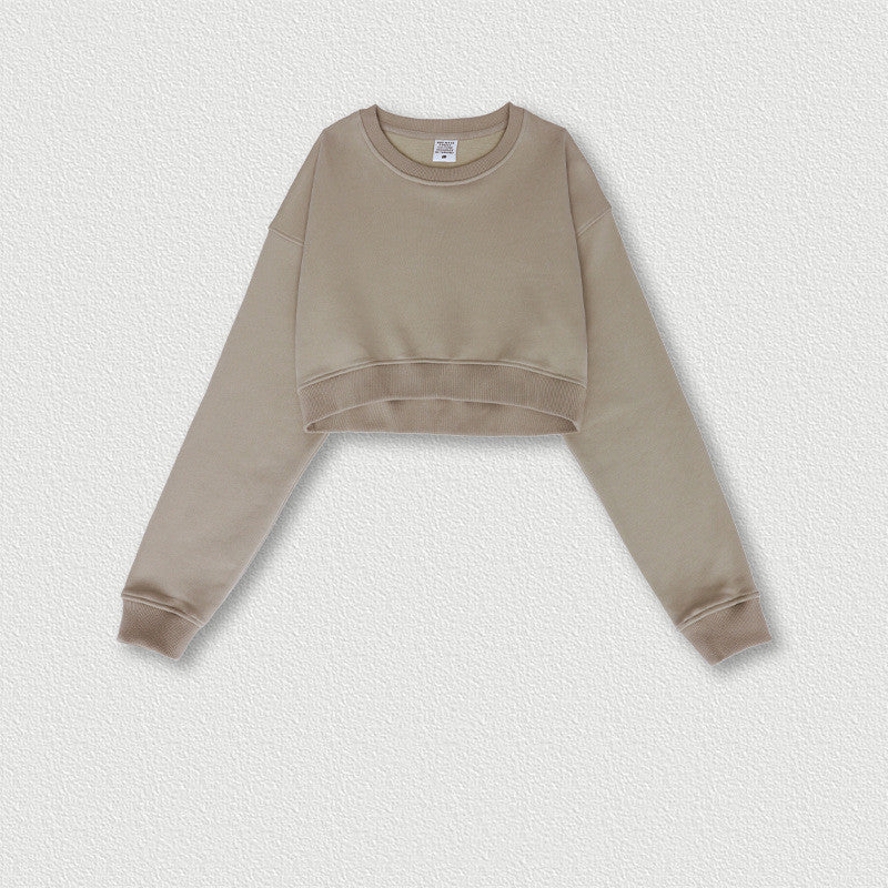Women's Retro Cropped Long-Sleeve Sweatshirt