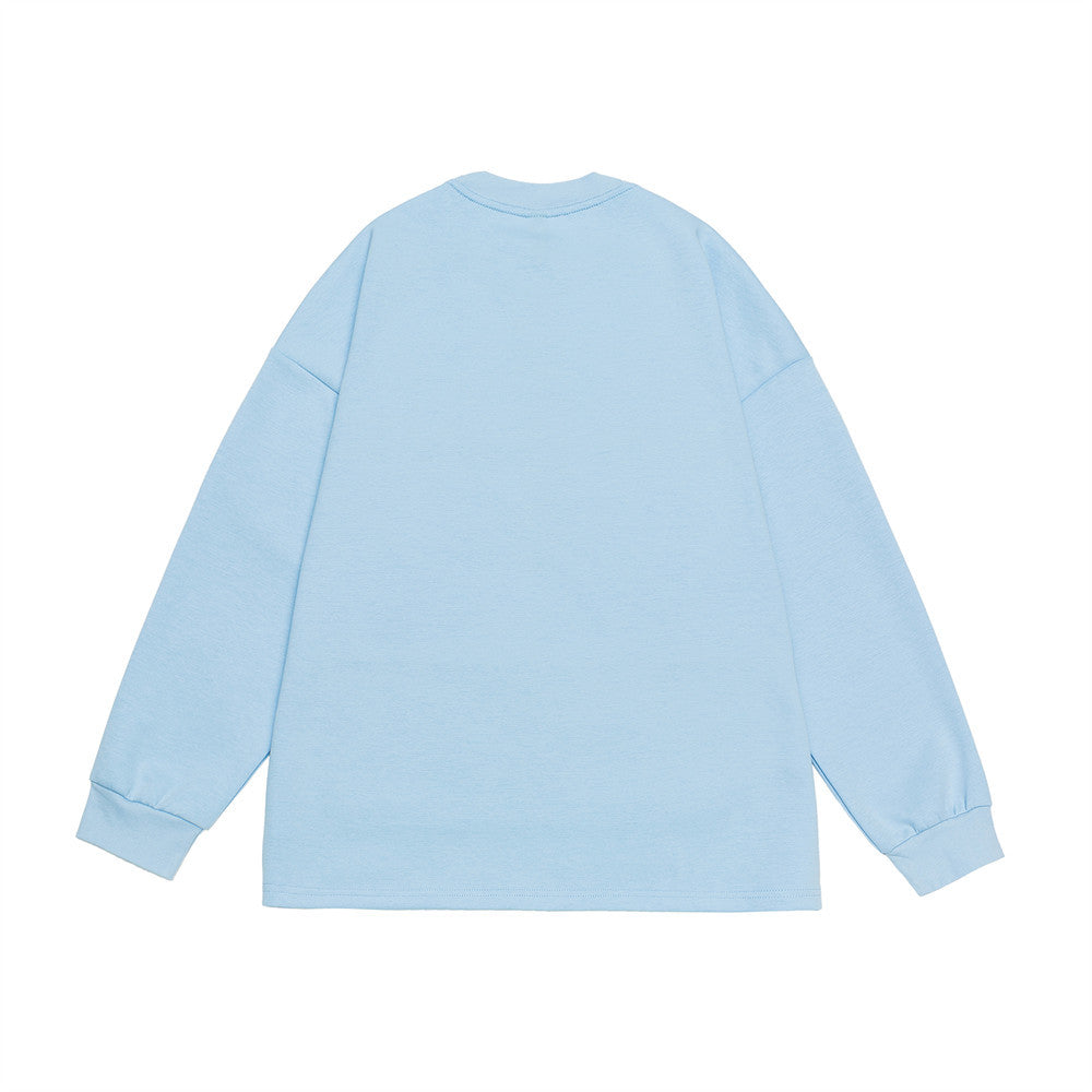 Chic Floral Letter Embroidered Crew Neck Sweatshirt