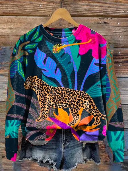 Tie-Dye Round Neck Long-Sleeve Streetwear Hoodie