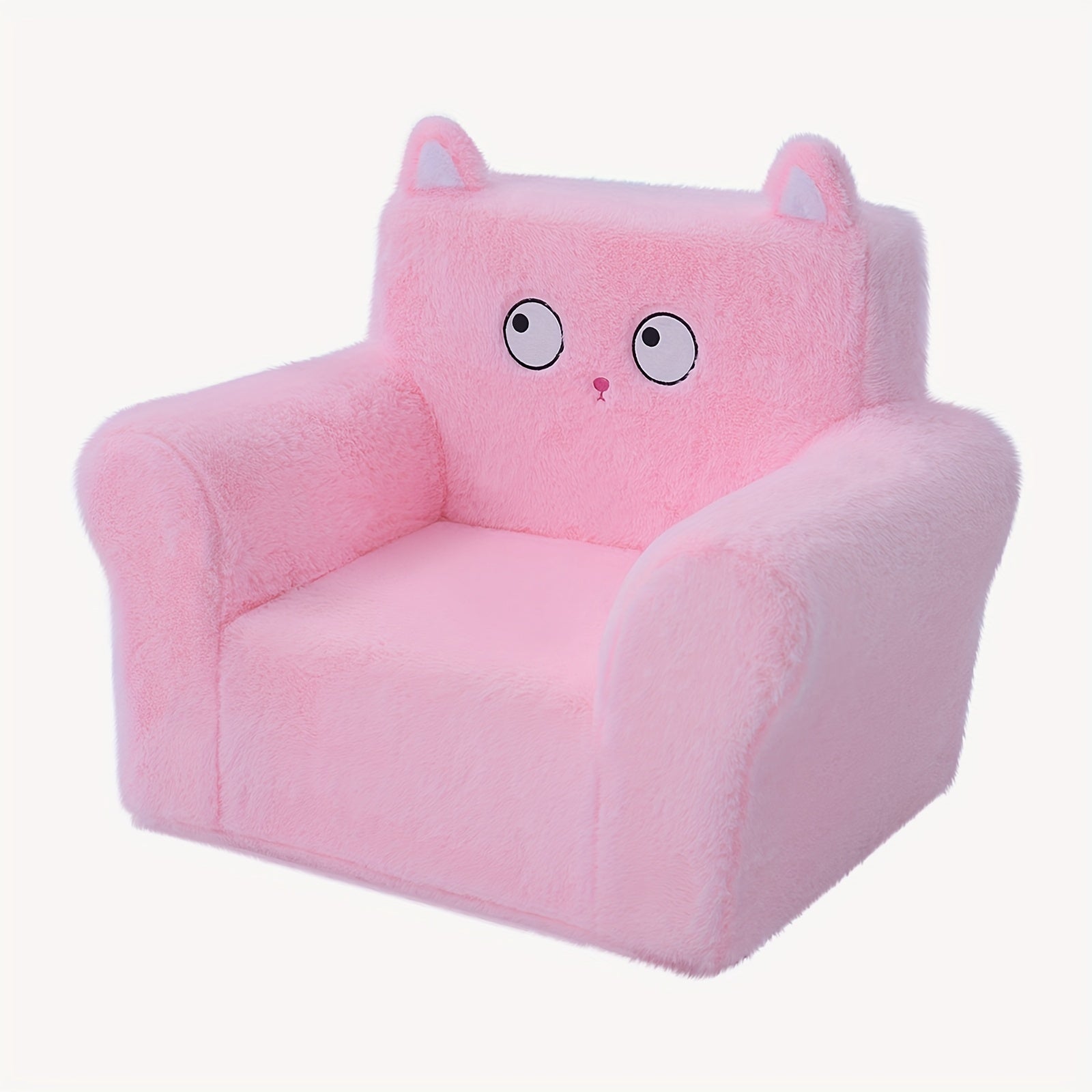 Ultra Soft Teddy Bear Fleece Kids Sofa Chair with Machine Washable Cover, 19.2" x 13" x 19.7", 5.6 lbs, Cozy Beige