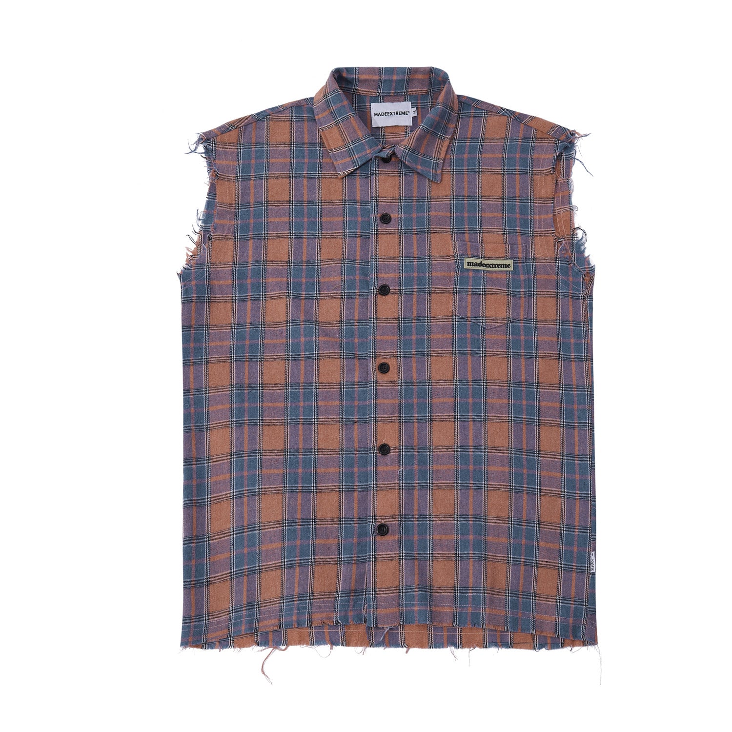 Men's Retro Plaid Distressed Casual Streetwear Shirt