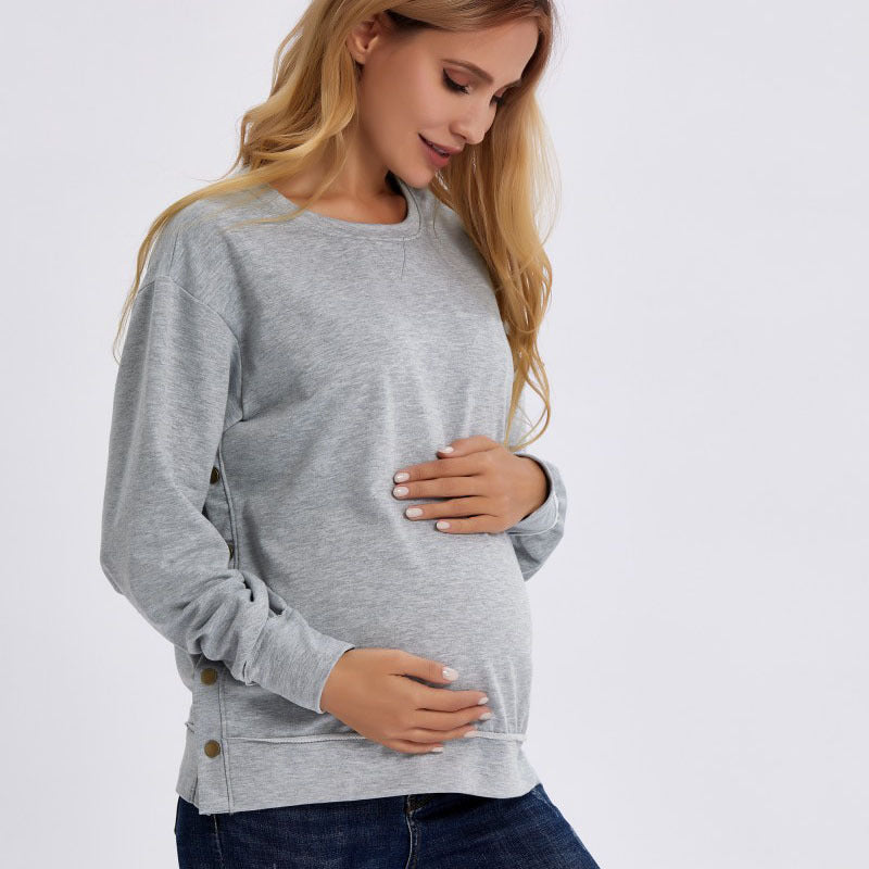 Cozy Long Sleeve Maternity Sweater for Autumn & Winter