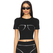 Slim-Fit 3D-Effect Half Sleeve T-Shirt – Trendy Street Style