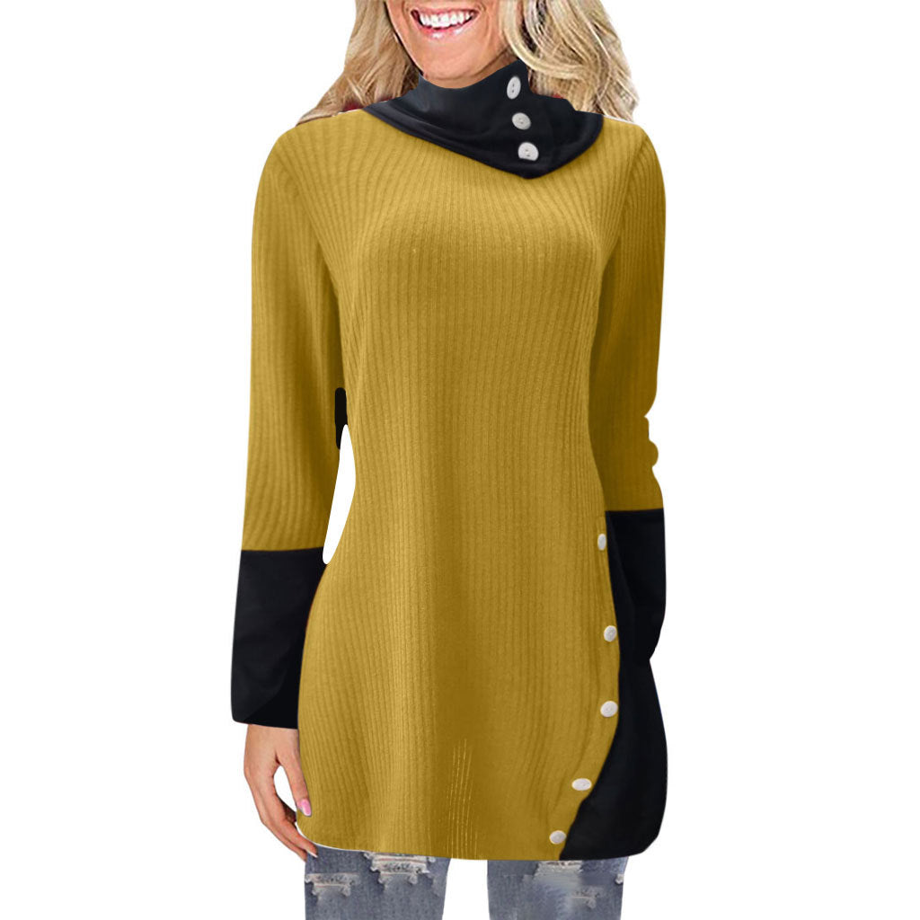 Chic Long Sleeve Irregular Hem A-Line Dress for Women