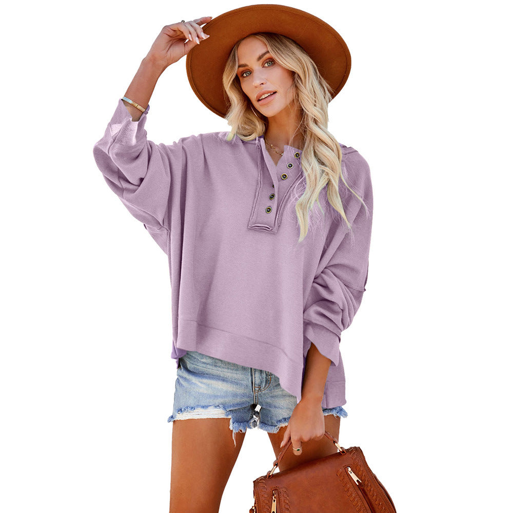 Women's Thickened Casual Drop-Shoulder Patchwork Hoodie