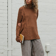 Womens Comfortable Casual and Stylish Cable-knit Sweater