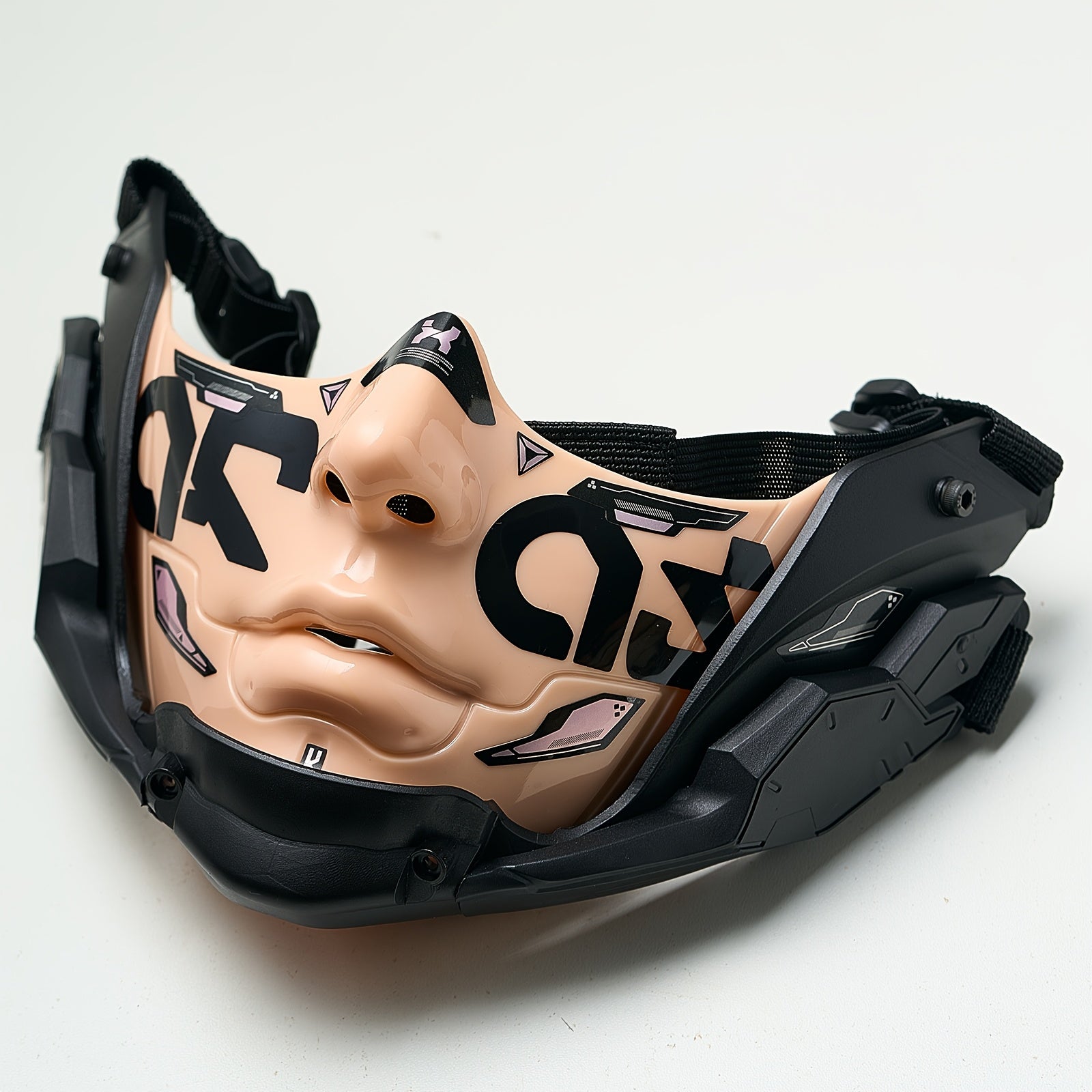 Women’s Cyber‑Style Half‑Face Mechanical Mask for Halloween and Cosplay