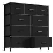 Black/Grey/Nature 5/8/9 Fabric Drawers Dresser For Bedroom, Storage Drawers, Chest Organizer Units With Wooden And Steel Frame Top For Bedroom, Living Room, Closet, Living Room, Entryway