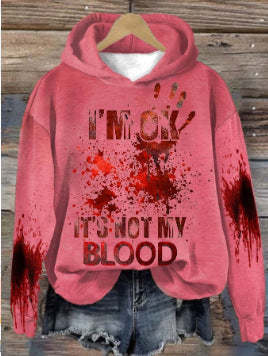 Women's 3D Letter Printed Loose Pullover Hoodie