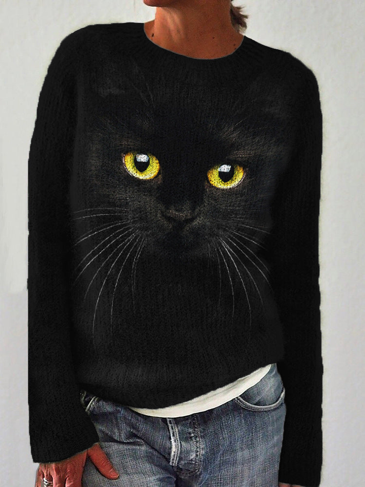 Women's Printed Crew Neck Sweatshirt
