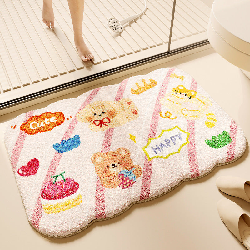 Thickened Plush Water-absorbent Bathroom Floor Mat