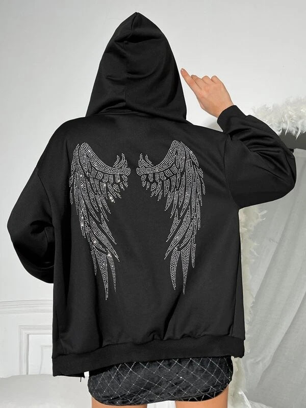 Plus Size Fleece-Lined Hooded Slim Fit Sweater