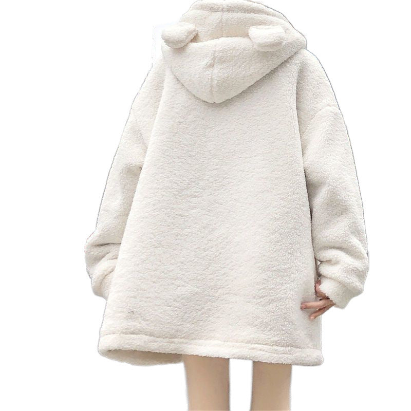 Autumn And Winter Fleece-lined Thickened All-matching Baggy Coat