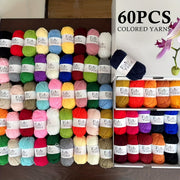 Milk Yarn Hand‑Woven Set – 30 or 60 Pieces of 4‑Strand Yarn (25 g per Roll) for Crochet, Knitting and Craft Projects