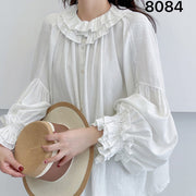 Artistic Retro Cotton-Linen Shirt Womens New Season Style