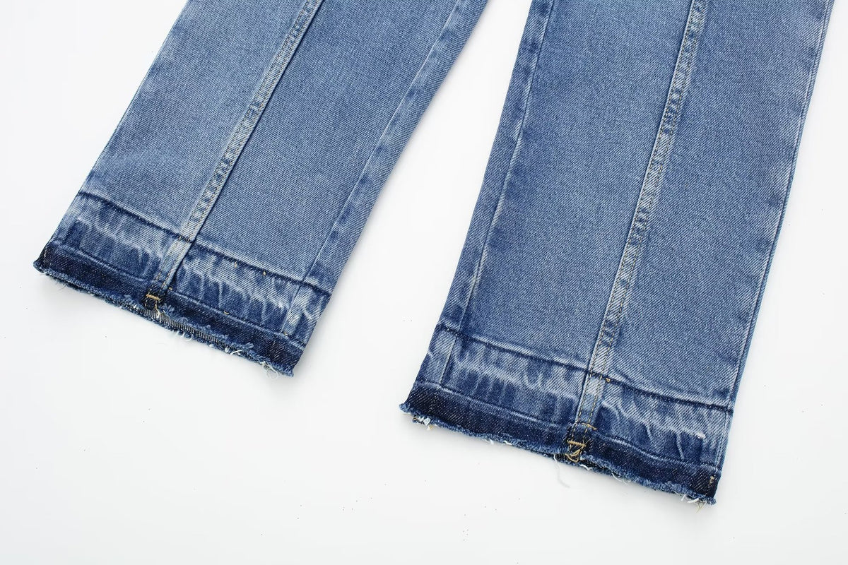 Fall European And American Style Long Denim Jumpsuit