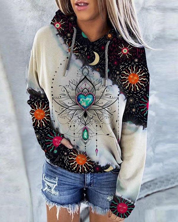 Bold 3D Print Streetwear Women's Pullover Hoodie