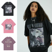 Retro Oil Painting Graphic Tee Streetwear Vintage T-Shirt
