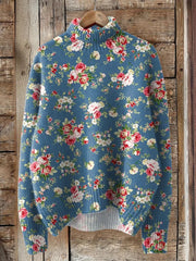 Women's New Floral Print Pullover Sweater