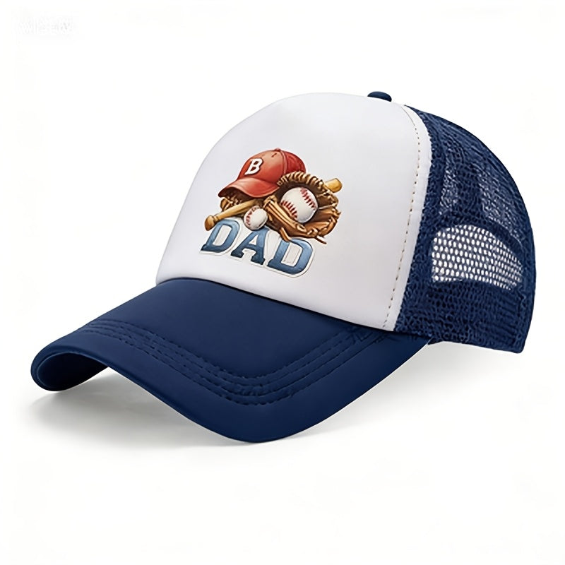 Baseball Printed Duckbill Baseball Cap with Mesh Back