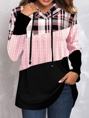 Women's Casual Hooded Digital Print Pullover Sweater