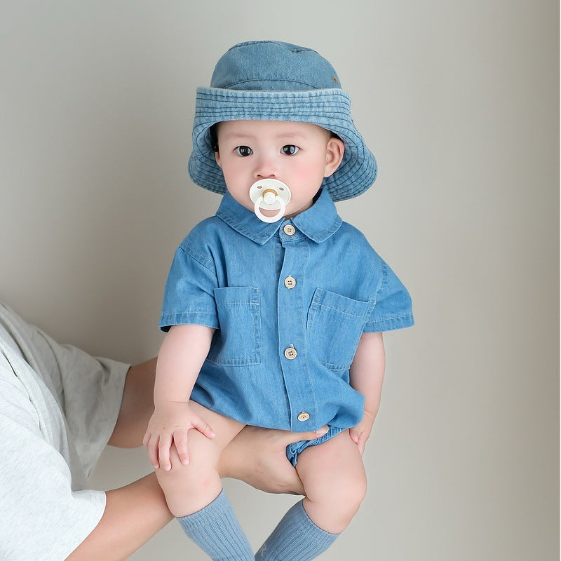 Cute Baby Denim Jumpsuit – Breathable Summer Romper