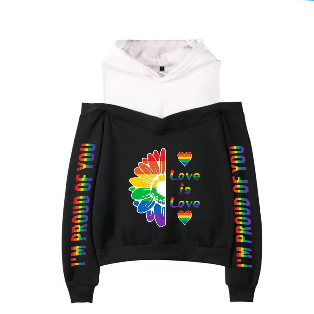 Women's Off-the-Shoulder Casual Pullover Hoodie