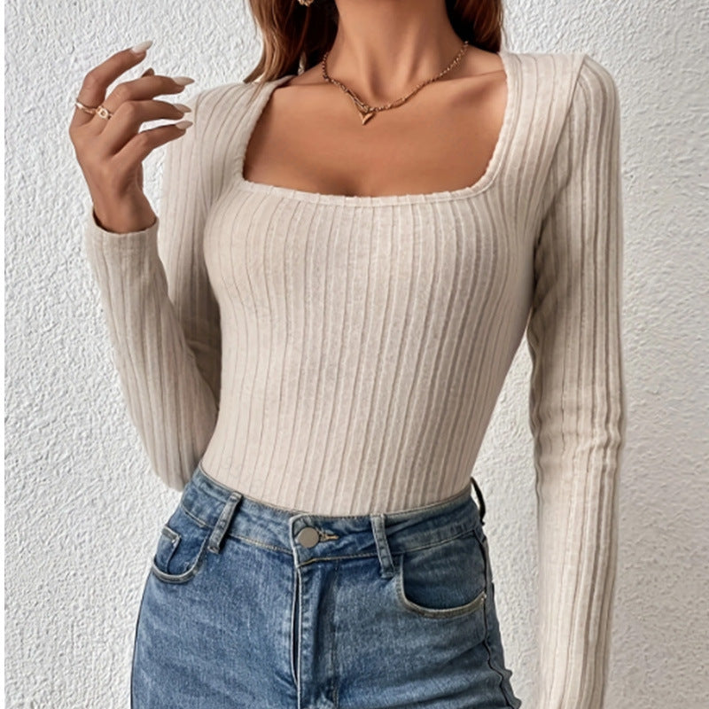 Women's Striped V-Neck Long Sleeve Romper