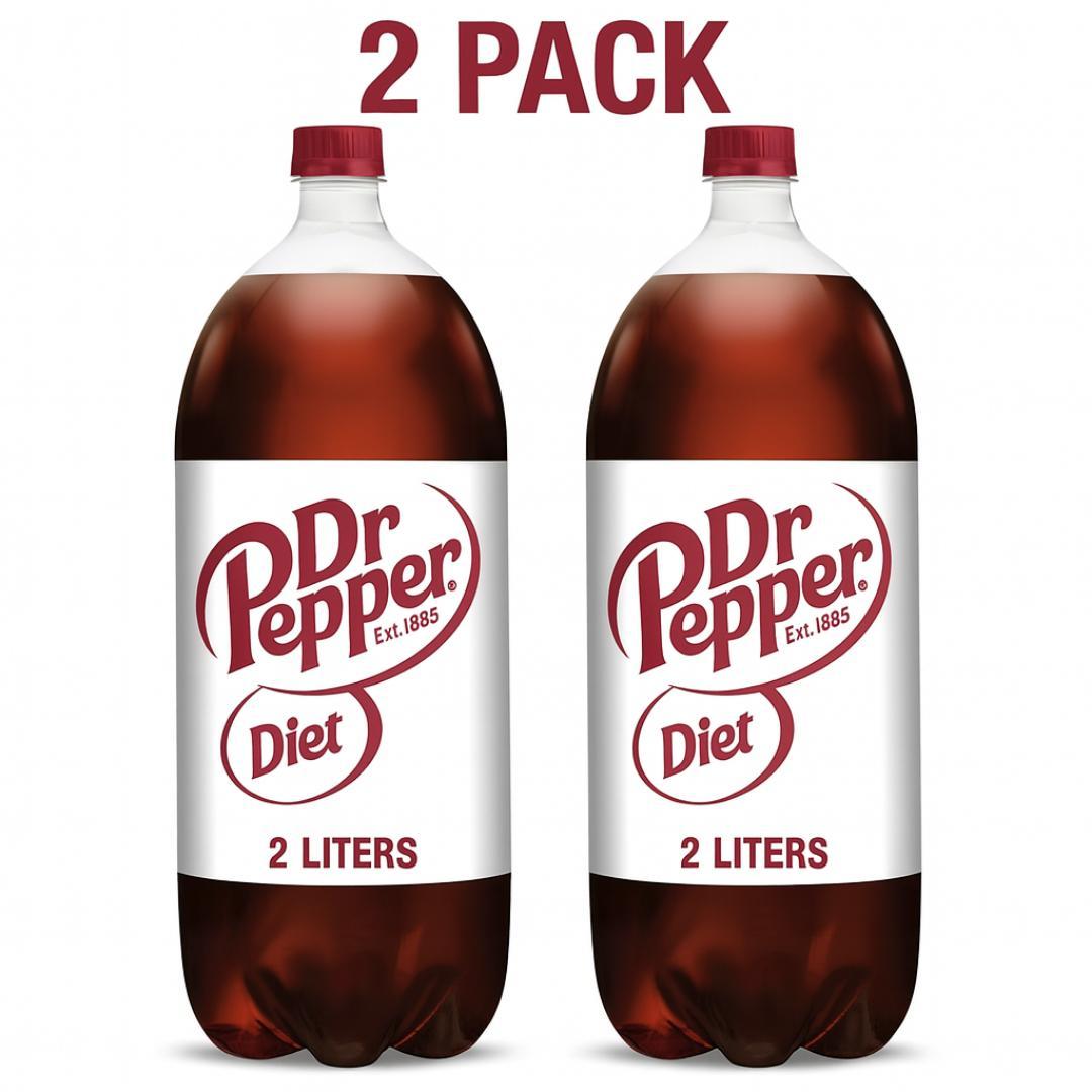 Diet Soda Pop, 2 L Bottle, 2 Pack