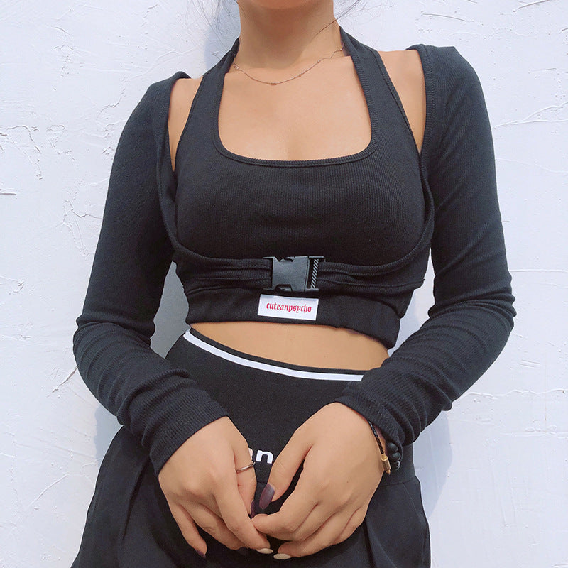 Sexy Hollow Two-Piece Women's Crop Top & Pants Set