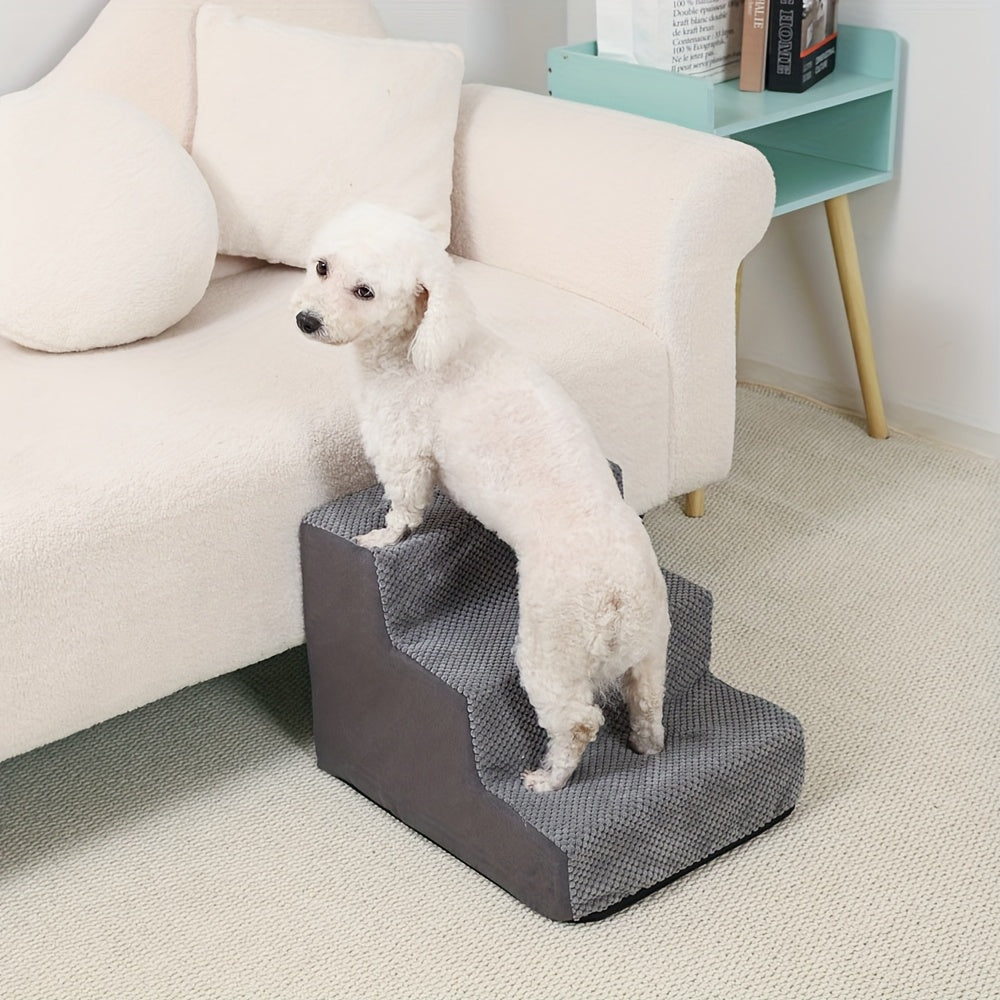 Qiuqiupetty Small Dog Pet Stairs  Right Angle Sponge Climbing Steps With Textured Surface For Easy Grip  Durable Lightweight Design For Indoor/outdoor Use  Portable Pet Ladder For Small To Medium