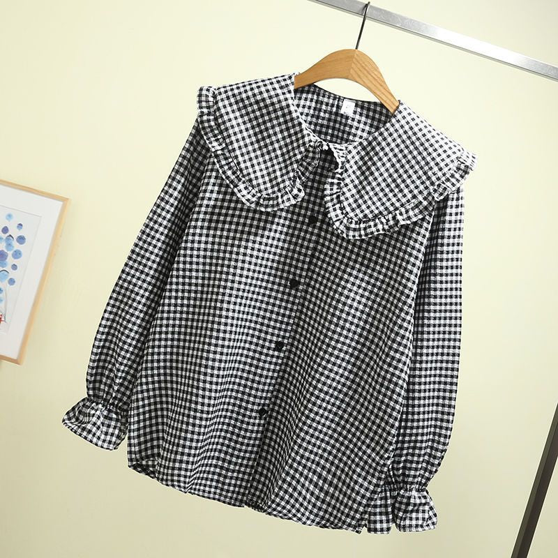 Long Sleeve Inner Wear Korean Loose Cotton Doll Collar Jacket