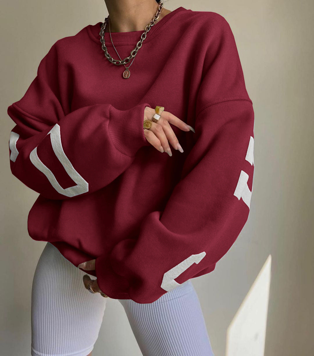 Women's Cozy Printed Thickened Long-Sleeve Sweater