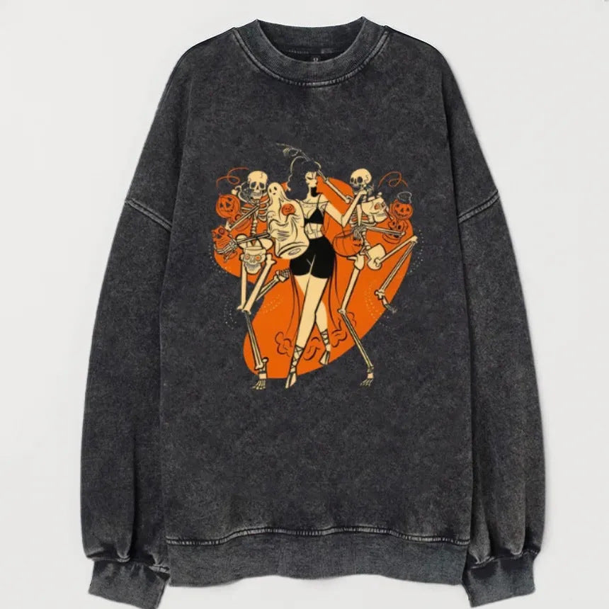 3D Printed Casual Drop-Shoulder Sweatshirt