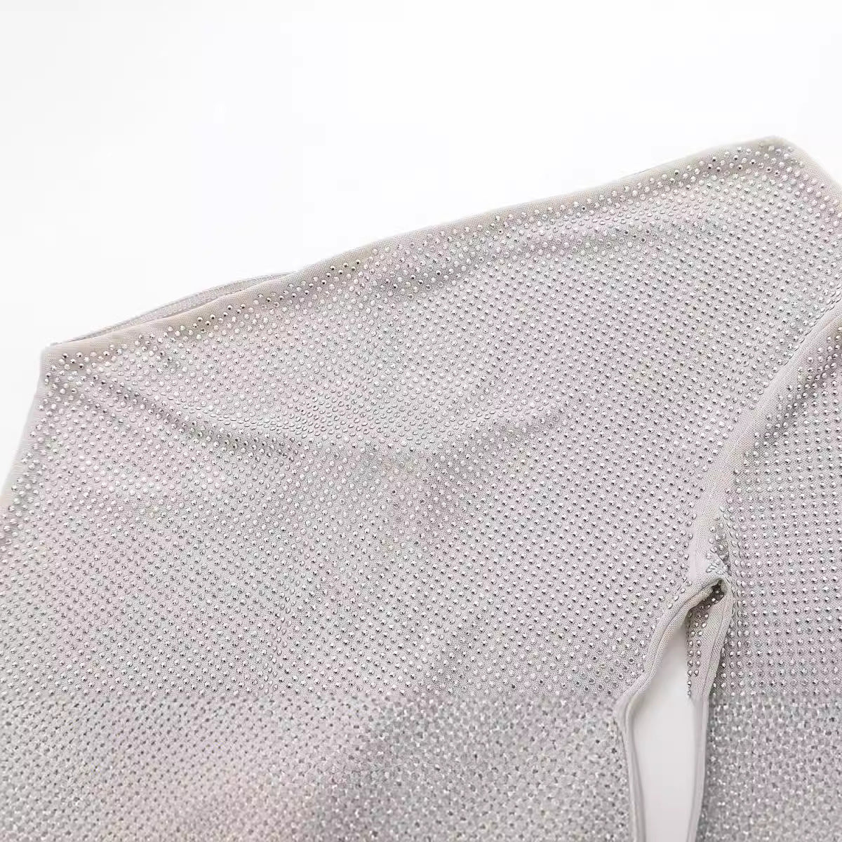 Bright Silk Net Asymmetric Slim-fit Jumpsuit