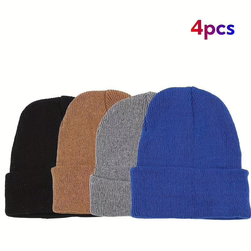 Winter Unbrimmed Hats Pack (4, 5 or 9 pcs) – Windproof, Ear‑Protecting, Elastic, Unisex