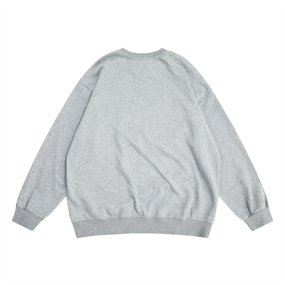 Chic Denim Butterfly Patch Loose Streetwear Sweater
