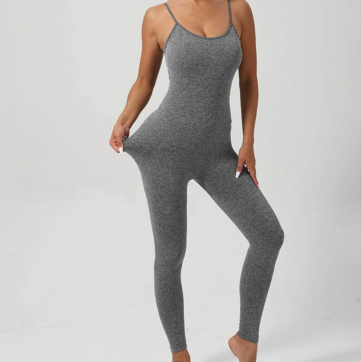 Shapewear Sports Bra Skin-friendly Tummy-control High-sweat Workout Bodysuit Long-style High Elasticity