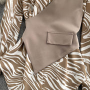 Long Sleeve Top Loose Striped Stitching Fake Shirt