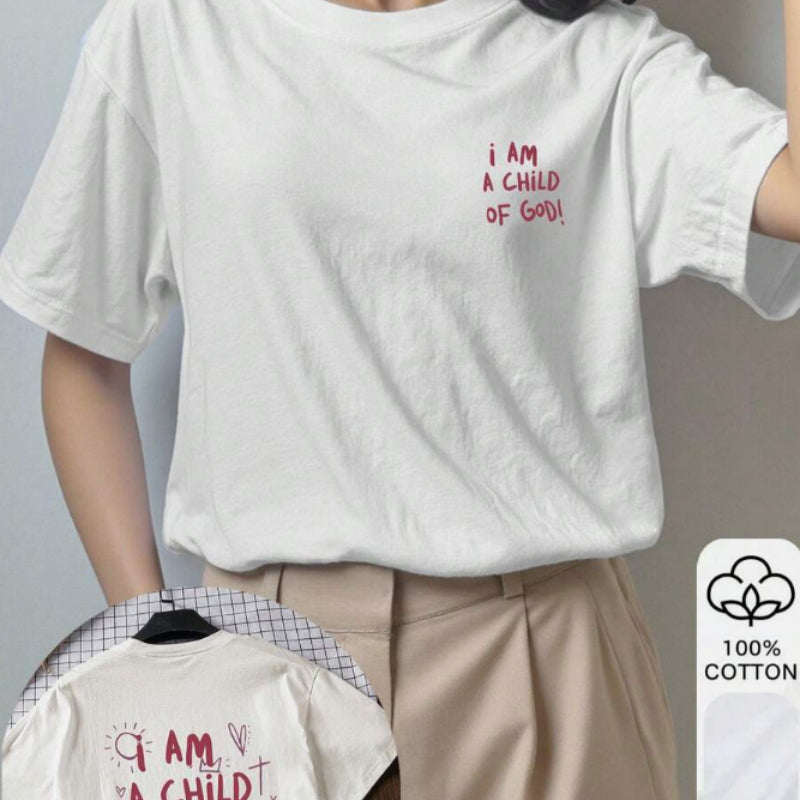 Women's Loose Fit Summer T-Shirt – Light Cotton, Casual Style