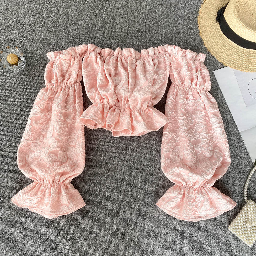 Women's Niche High Waist One-shoulder Tube Top Shirt