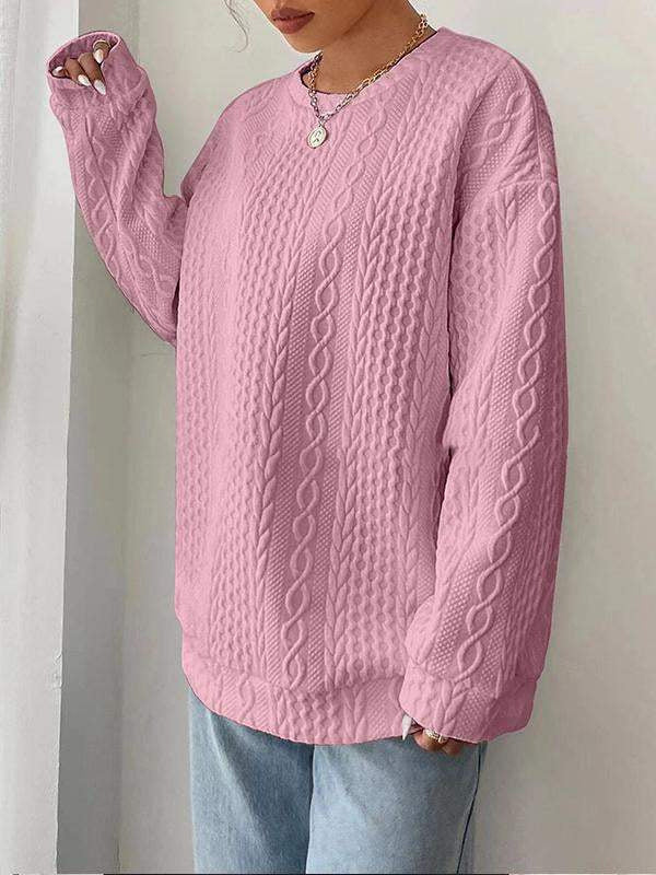 Women's Cozy Jacquard Round Neck Casual Sweater